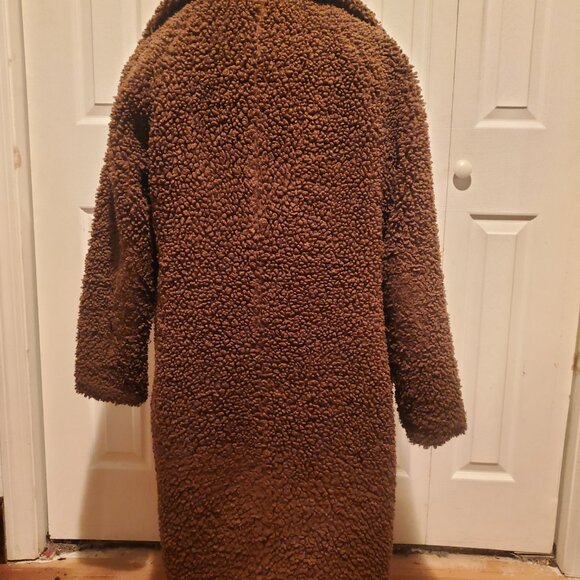 Lucky Brand Missy Faux Shearling Coat In Pecan - Picture 4 of 6